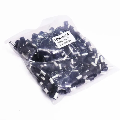 Vista 6 de Fidioto Terminales de Casquillos de Alambre 6AWG, 250 piezas de conectores de casquillos negros 6AWG para uso eléctrico, industrial, químico