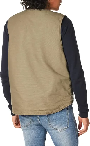 Vista 3 de Carhartt Chaleco con forro de sherpa de pato lavado de ajuste suelto para hombre