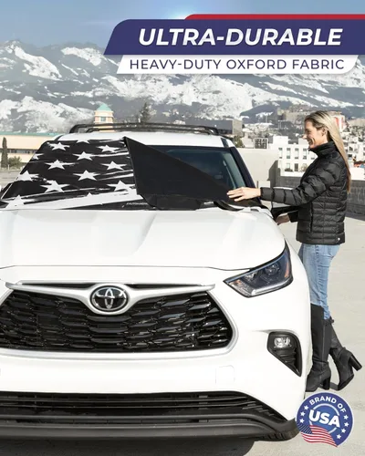Vista 4 de AUTOAMERICS Cubierta de nieve para parabrisas, cubierta de parabrisas para hielo y nieve, protector de ventana impermeable para automóvil, camión