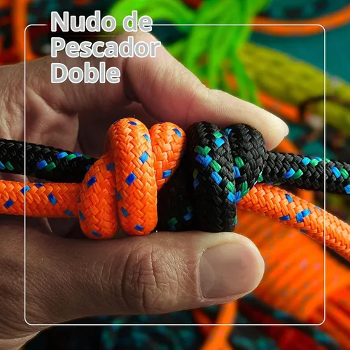 Vista 5 de GM CLIMBING 8mm (5/16in) Cuerda de Accesorio de Cuerda de Cordón Doble Trenzado Pre Cortada CE/UIAA Negro