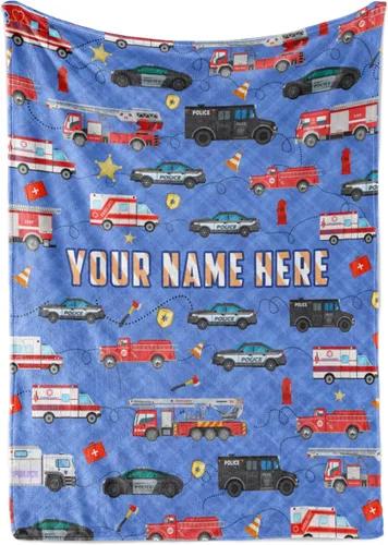 Vista 11 de Manta de bombero personalizada acogedora Manta personalizada para cama infantil Decoración de dormitorio de bombero Manta de forro polar suave