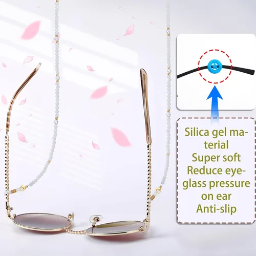 Vista 2 de Cadena multifuncional para gafas elegante soporte para gafas, collar y cordón para máscara para mujeres de moda