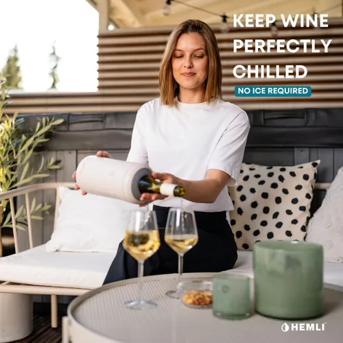 Vista 3 de Funda Aislante Refrigeradora para Botellas de Vino, Mantiene el Vino y el Champán Fríos durante 12 Horas, Enfriador de Botellas de Vino Aislado al