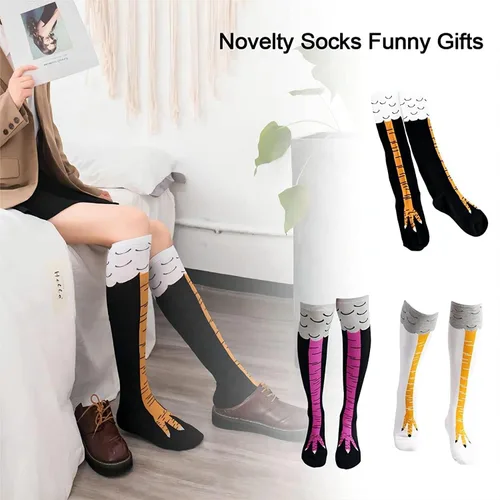 Vista 3 de 2 pares de calcetines de pierna de pollo para mujer, calcetines de compresión, calcetines de patas de pollo, accesorios de rendimiento