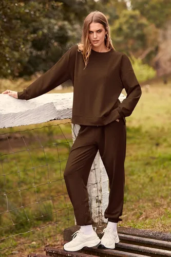 Vista 4 de Prettygarden - Conjunto de pijama de dos piezas para mujer, diseño de teñido anudado, sudadera informal de manga larga con pantalones largos, ropa