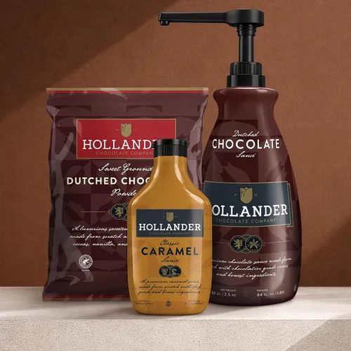 Vista 7 de White Chocolate Café Sauce™ de Hollander Chocolate Co. Perfecto para el profesional o el hogar barista Certificado Rainforest Alliance