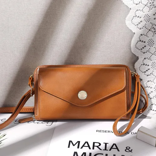 Vista 5 de Peacocktion Cartera para mujer con RFID, cartera cruzada de gran capacidad, 2 correas