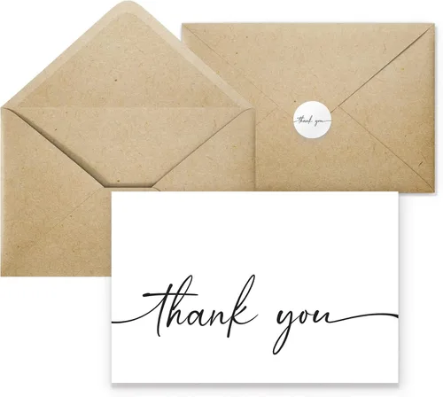 Vista 8 de Tarjetas de agradecimiento Beyond Grateful - Paquete a granel de 20 con sobres Kraft y pegatinas, 4 x 6 pulgadas de aspecto profesional, adecuadas