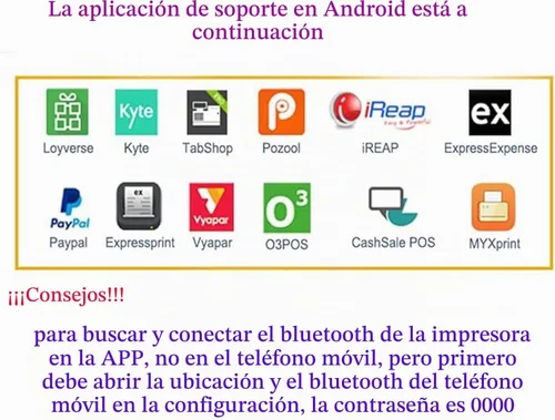 Vista 3 de No es compatible con iPhone/iPad/Mac, impresora térmica portátil Bluetooth de 3.150 in, solo compatible con Android/Windows, impresora inalámbrica