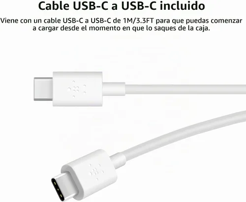 Vista 4 de Belkin Bloque de cargador USB C y USB A de 37 W, carga rápida PPS