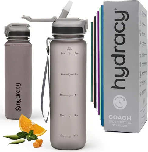 Vista 31 de Hydracy Botella de agua de plástico Tritan de 2.3 L sin BPA con correa de hombro ajustable, tapa a prueba de derrames y práctica boquilla de Lus