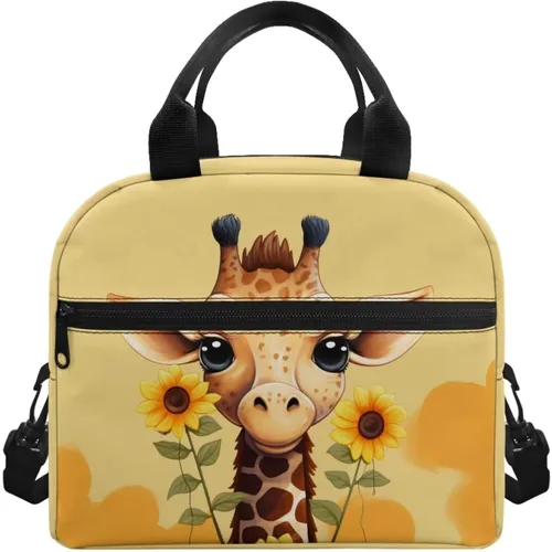 Vista 23 de Showudesigns Bolsas de almuerzo de flores de mariposa para mujer, lonchera aislada, bolsa de almuerzo reutilizable con correa ajustable