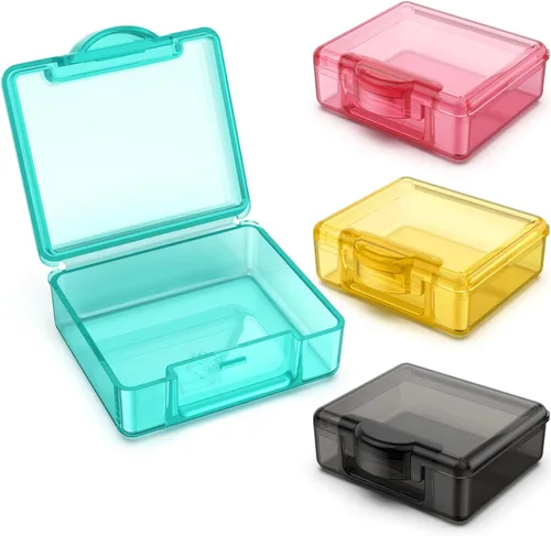 Vista 7 de Pastillero pequeño de 8 piezas, lindo organizador de píldoras de viaje, mini contenedores de almacenamiento de plástico transparente portátil