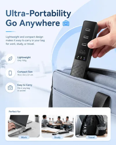 Vista 7 de Altavoz USB 3 en 1 para computadora con micrófono, altavoz de conferencia de escritorio para computadora portátil con micrófono para oficina en casa