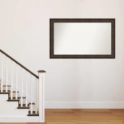 Vista 219 de Amanti Art Espejo de pared personalizado no biselado (25 x 25 pulgadas), marco de bronce acentuado, varios tamaños personalizados, espejo de baño
