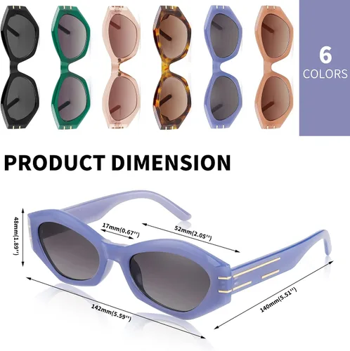 Vista 7 de FEISEDY Gafas de sol irregulares de moda Rectángulo con cuernos gruesos Gafas de sol de moda Sombras Retro UV400 Protección B2911