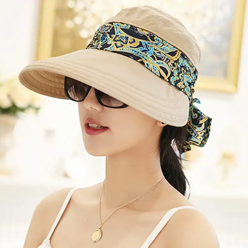 Vista 3 de Sombrero de sol plegable multifuncional con protección solar UPF 50+ para mujer, impermeable, transpirable, cuello facial