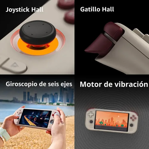 Vista 6 de Mangmi Air X - Consola de juegos, sistema IPS LCD Android 14 de 5.5 pulgadas y consolas de videojuegos con batería de 5000 mAh, con DDR4+64G eMMC