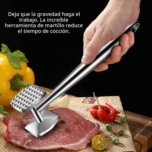 Vista 7 de Aliglow Martillo Ablandador de Carne de Acero Inoxidable 304 Herramienta de Martillo Aplanador para Ablandar y Golpear
