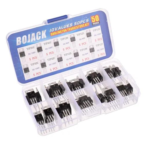 Vista 2 de BOJACK 10 valores 50 piezas de transistor de potencia epitaxial de silicio TIP31C TIP32C TIP41C TIP42C TIP120 TIP121 TIP122 TIP125 TIP126 TIP127