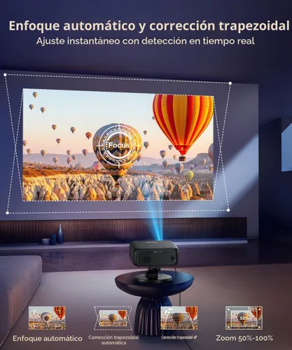 Vista 5 de 1500ANSI Google TV Proyector inteligente, enfoque automático y Keystone, con soporte For Office Presentations, Classroom Teaching, Outdoor Camping