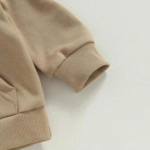 Vista 6 de AEEMCEM Sudaderas con capucha unisex para bebé, niño, niña, básicas, sólidas, de manga larga, con bolsillo de canguro, sudadera con capucha y sin