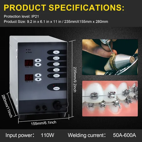 Vista 2 de Soldador automático por puntos Máquina de soldadura de arco de argón de pulso Soldador de joyas Soldador de puntos 110V para soldadura de joyas