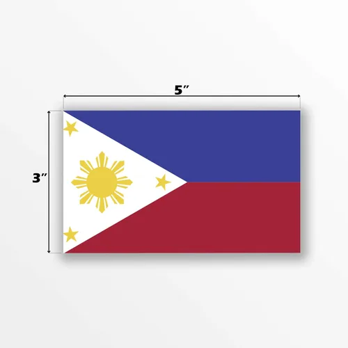 Vista 2 de Pegatina de vinilo de la bandera de Filipinas Pinoy Pilipinas Filipinas Filipina parachoques ventana coche 5 pulgadas por 3 pulgadas calidad premium