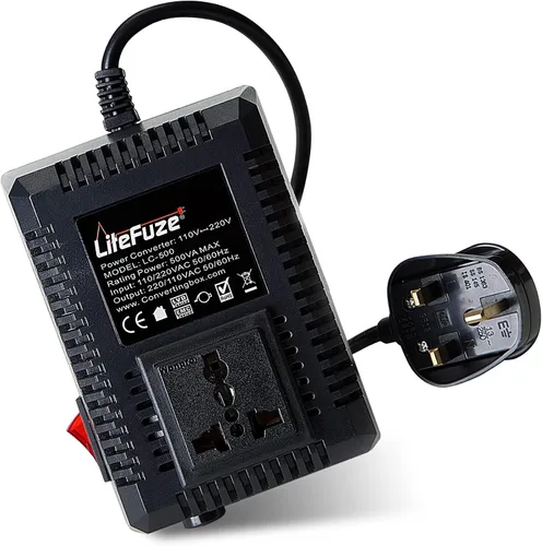 Vista 9 de LiteFuze, convertor de voltaje alto/bajo para viaje. cable EU