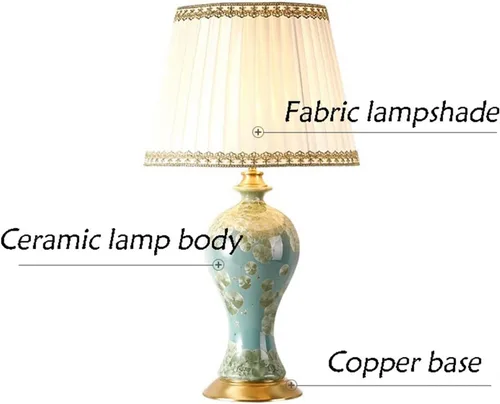 Vista 7 de Desk Light Indoor Retro Ceramic Table Lamp Bedroom Desktop Bedside Lamp Living Room Large Decorative Table Lamp Led Lamp for Desk