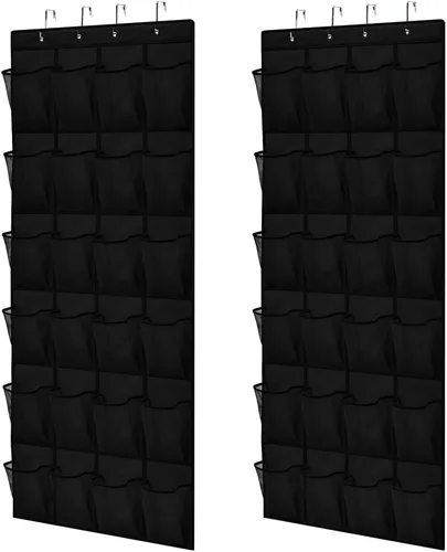 Vista 29 de Gorilla Grip - Zapatero para colgar en la puerta, 24 bolsillos de malla para sostener hasta 40 libras, organizador para parte trasera del armario