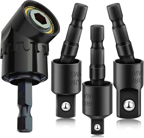 Vista 11 de CIGOTU Juego de extensión de adaptador de enchufe, 1/4, 3/8, vástago hexagonal de 1/2 pulgada, grado de impacto, convertidor de taladro eléctrico a