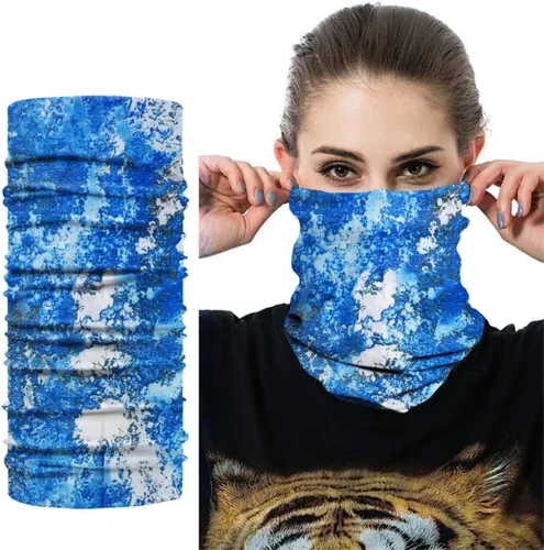Vista 2 de Bandana unisex multifuncional sin costuras, bufanda para el cuello, gorro, mascarilla para la cara. azul (blue sky)