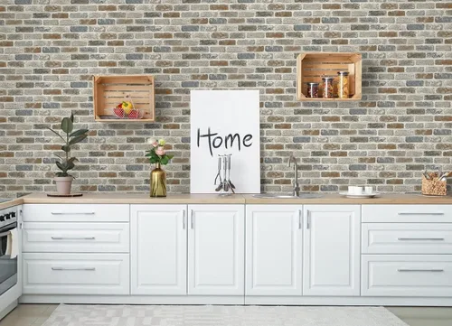 Vista 5 de SV5450 - Papel pintado de ladrillo marrón claro y pelar y pegar