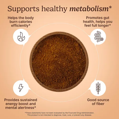 Vista 3 de Santo Remedio Super Café, café en polvo con fibra prebiótica y champiñones, tostado oscuro, 100 mg de cafeína, té verde y café verde, melena de león