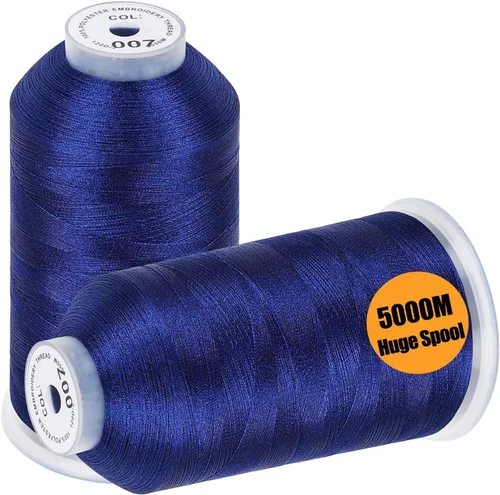 Vista 9 de New brothread - 2 bobinas enormes de 5000 m cada una de hilo de poliéster para máquina de bordar 40WT para máquinas comerciales y domésticas