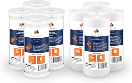 Vista 10 de Aquaboon Juego de filtros de agua para toda la casa de 5 micras, 10 x 4.5 pulgadas, juego de filtros de carbono y sedimentos compatibles con FXHTC