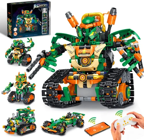 Vista 10 de Gohero Kit de construcción de robot, juguetes STEM 5 en 1 para niños de 8 a 10 años con control remoto y aplicación