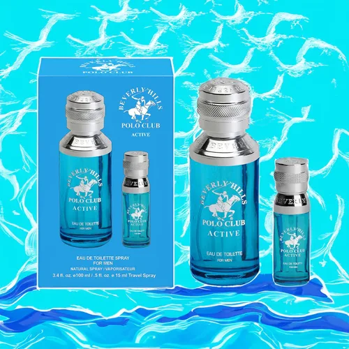 Vista 6 de Beverly Hills Polo Club Colonia activa para hombre – Eau de Toilette Bonus Pack – Tamaño de viaje de 3.4 oz y 0.5 oz – Fragancia fresca de larga