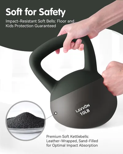 Vista 2 de Soft Kettlebell - Cushioned Impact-Resistant Base and Anti-Slip, Kettle bell Anti-Slip Grip Weight for Home Workouts, Safe Strength Training