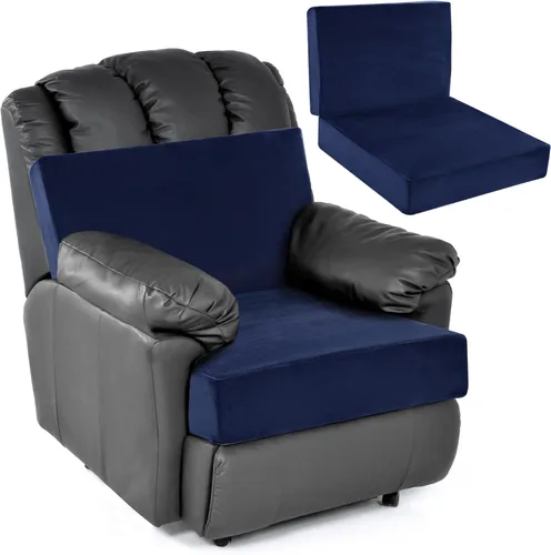Vista 16 de HOMBYS Cojines de espuma para sillas reclinables para ancianos, almohadillas de silla de 4 pulgadas de grosor con soporte de respaldo para silla
