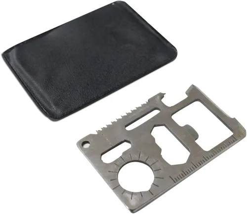 Vista 2 de ToolUSA - Multiherramienta para tarjetas de crédito Ultra Mini Wallet 2.25 x 1.5 pulgadas Tarjeta de supervivencia multiusos con abrelatas