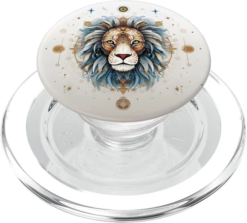 Vista 7 de Signo del horóscopo Leo del zodiaco, constelación de león, PopSockets intercambiables PopGrip