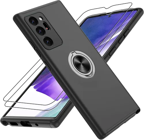 Vista 99 de Gritup - Funda para Galaxy A05S con protector de pantalla HD×2, funda protectora para teléfono a prueba de golpes con soporte magnético de anillo