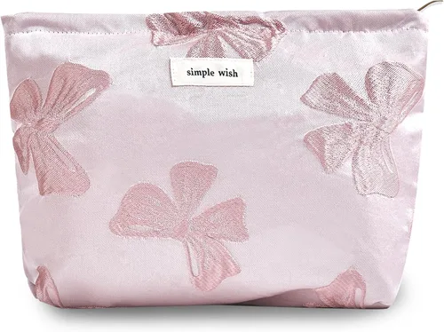 Vista 30 de Sminra Bolsa de Maquillaje Bolsa de Cosméticos Bolsa de Aseo de Lona Preppy para Mujeres Linda Bolsa con Cremallera Organizador Accesorios de Viaje