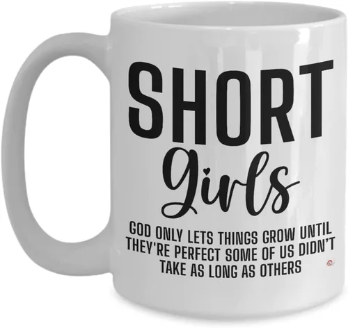 Vista 6 de ODDITEES Taza de café divertida corta para niñas, diseño de God Only Lets Things Grow Until Are Perfect - Taza de café de 11 onzas, color blanco