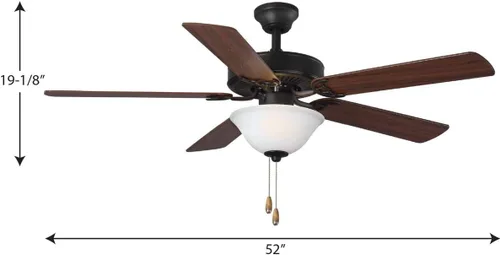 Vista 28 de AirPro Collection - Ventilador de techo de cinco aspas de 52 pulgadas con kit de luz blanca grabada
