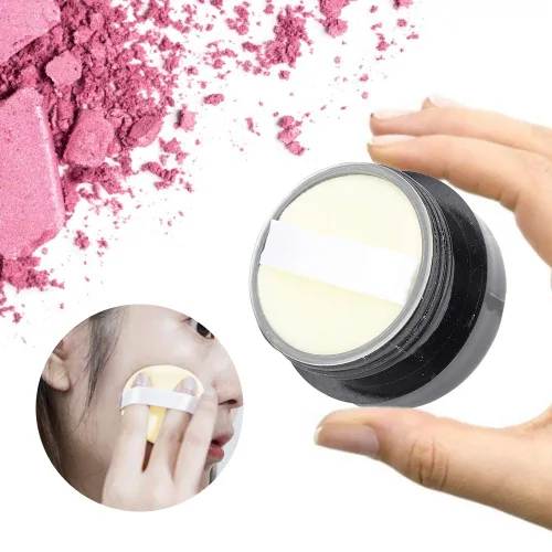 Vista 5 de Polvo suelto vacío, contenedor de soplo de polvo vintage rosa vacía maquillaje suelto dispensador de polvo caja cosmética con soplo de polvo negro