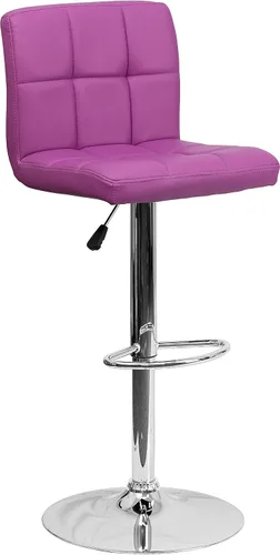 Vista 16 de Flash Furniture Kathleen - Taburete de bar contemporáneo de vinilo acolchado negro con altura ajustable con base cromada