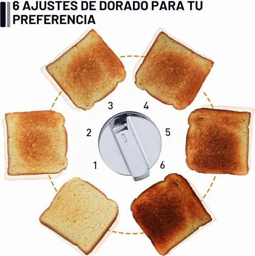 Vista 5 de CUSIMAX Tostadora de acero inoxidable de 2 rebanadas con pantalla LED grande, ranuras extra anchas de 1.5 pulgadas, 6 ajustes de tostado, función